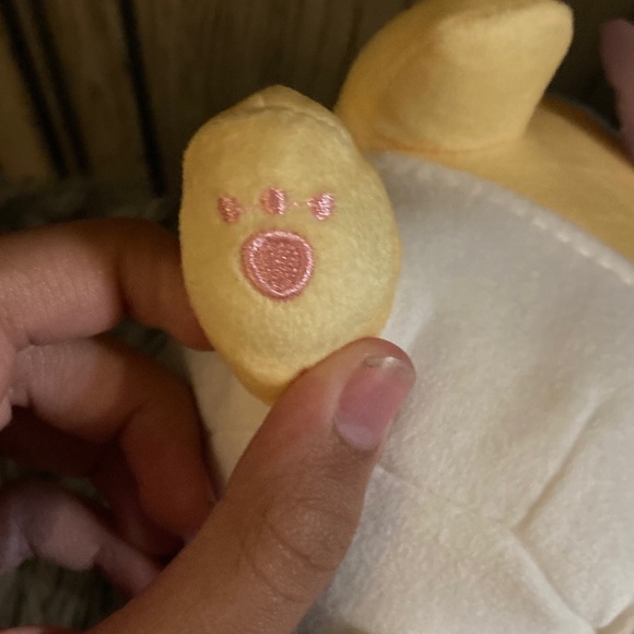 Yellow and Blue Stuffed Animal with Pink Blanket - Picture 14 of 16